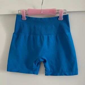 Aurola biker shorts. Fun blue. Size small.